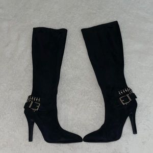 BCBGeneration Black Boots With Gold Detailing Size 7.5